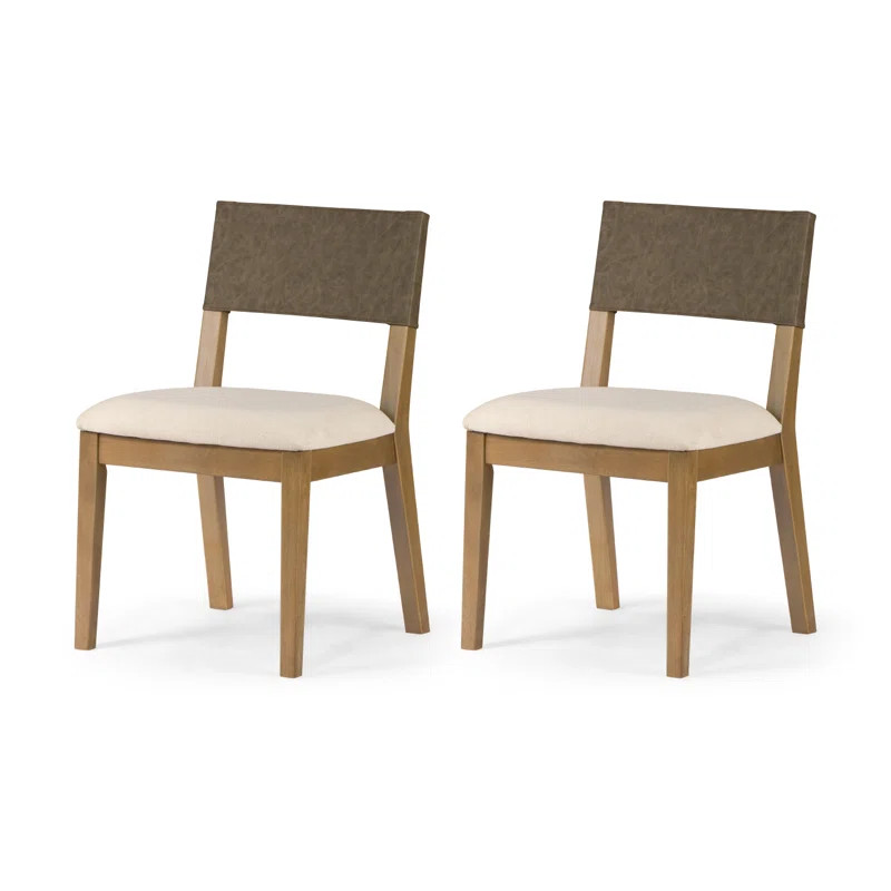Maven Lane Radi Fabric Upholstered Solid Wood Dining Chair, Set of 2 | Wayfair North America