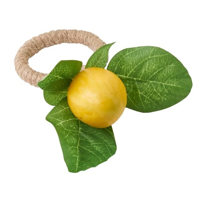 SARO NR258.Y Lemon Design Napkin Ring Holders  Yellow - Set of 4 | Walmart (US)