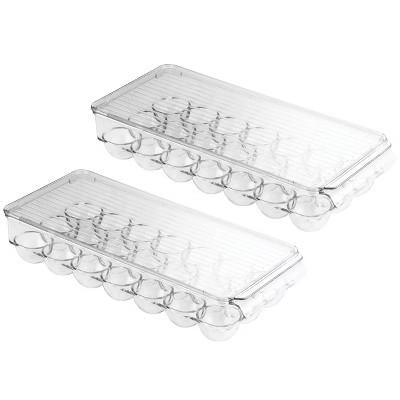 iDesign Plastic Egg Holder - Holds 21 Eggs - Set of 2 - Clear - Made in USA | Target