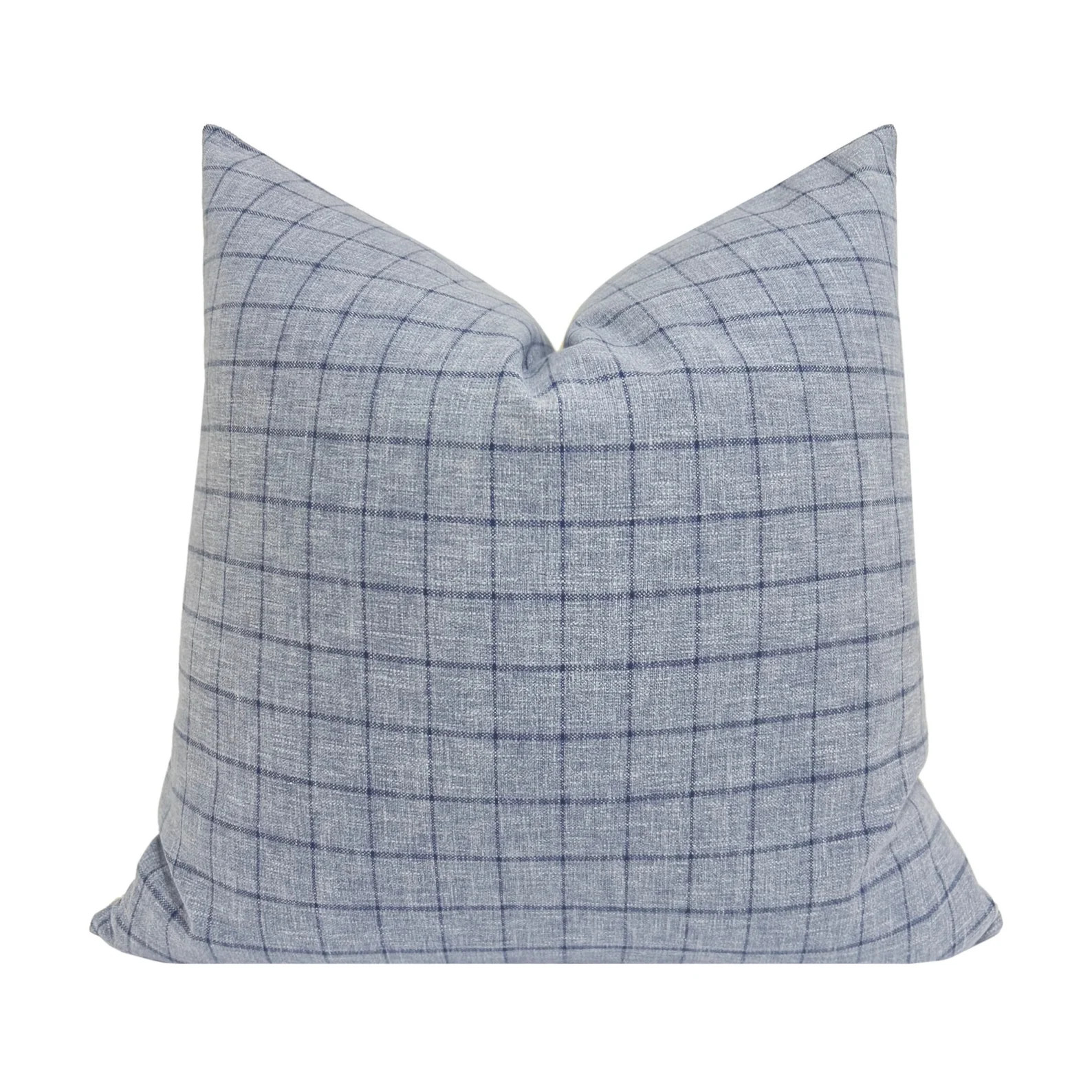 EMMETT || Blue Checkered Pillow Cover, Blue Striped Pillow, Farmhouse Pillow, Spring Pillow Cover... | Etsy (Global)