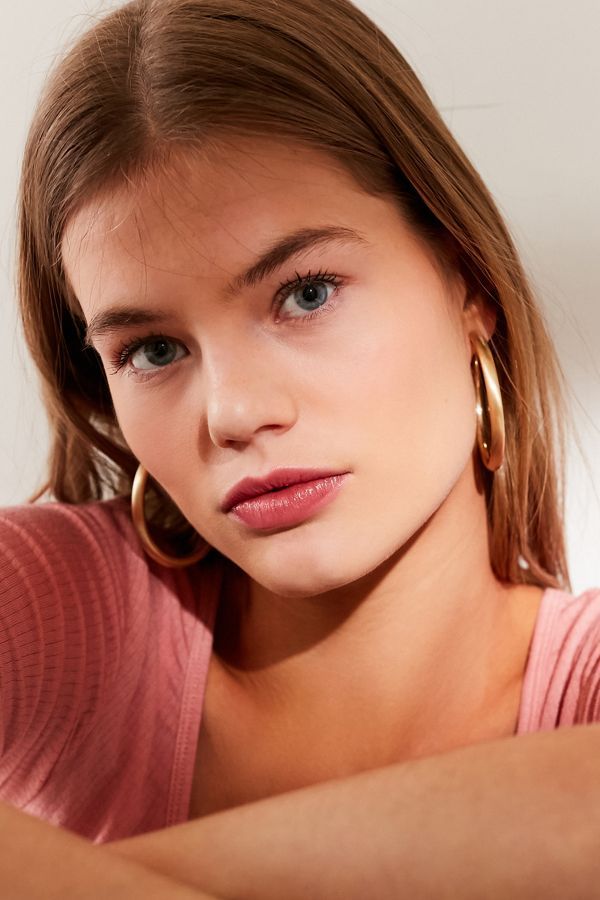 Brushed Large Hollow Hoop Earring | Urban Outfitters (US and RoW)