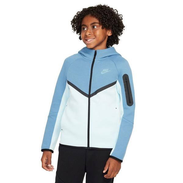 Kids' Nike Sportswear Tech Fleece Full Zip Hoodie XSmall Glacier Blue/Aegean Storm/Denim Turq | Scheels Sports