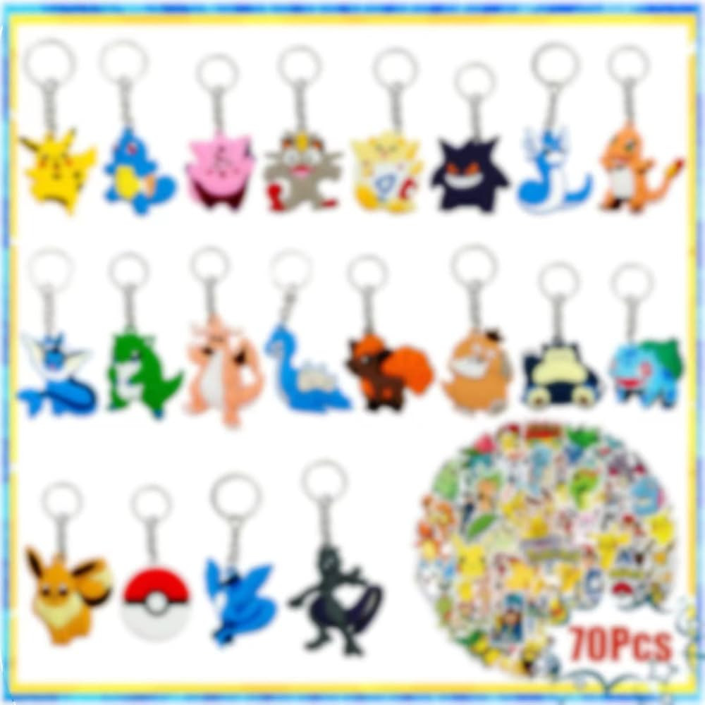 Ereotih 20Pcs Game Cartoon Keychain with 50Pcs Stickers,Cartoon Theme Party Supplies for Kid's Pa... | Amazon (US)