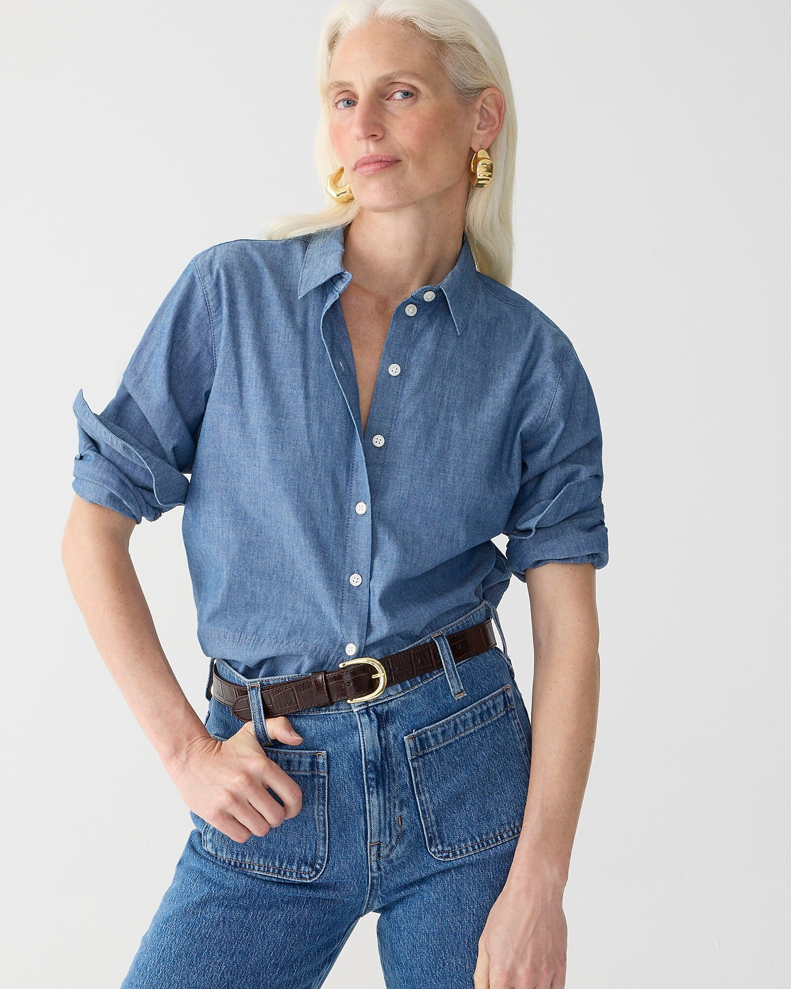 Cropped garçon shirt in chambray | J. Crew US