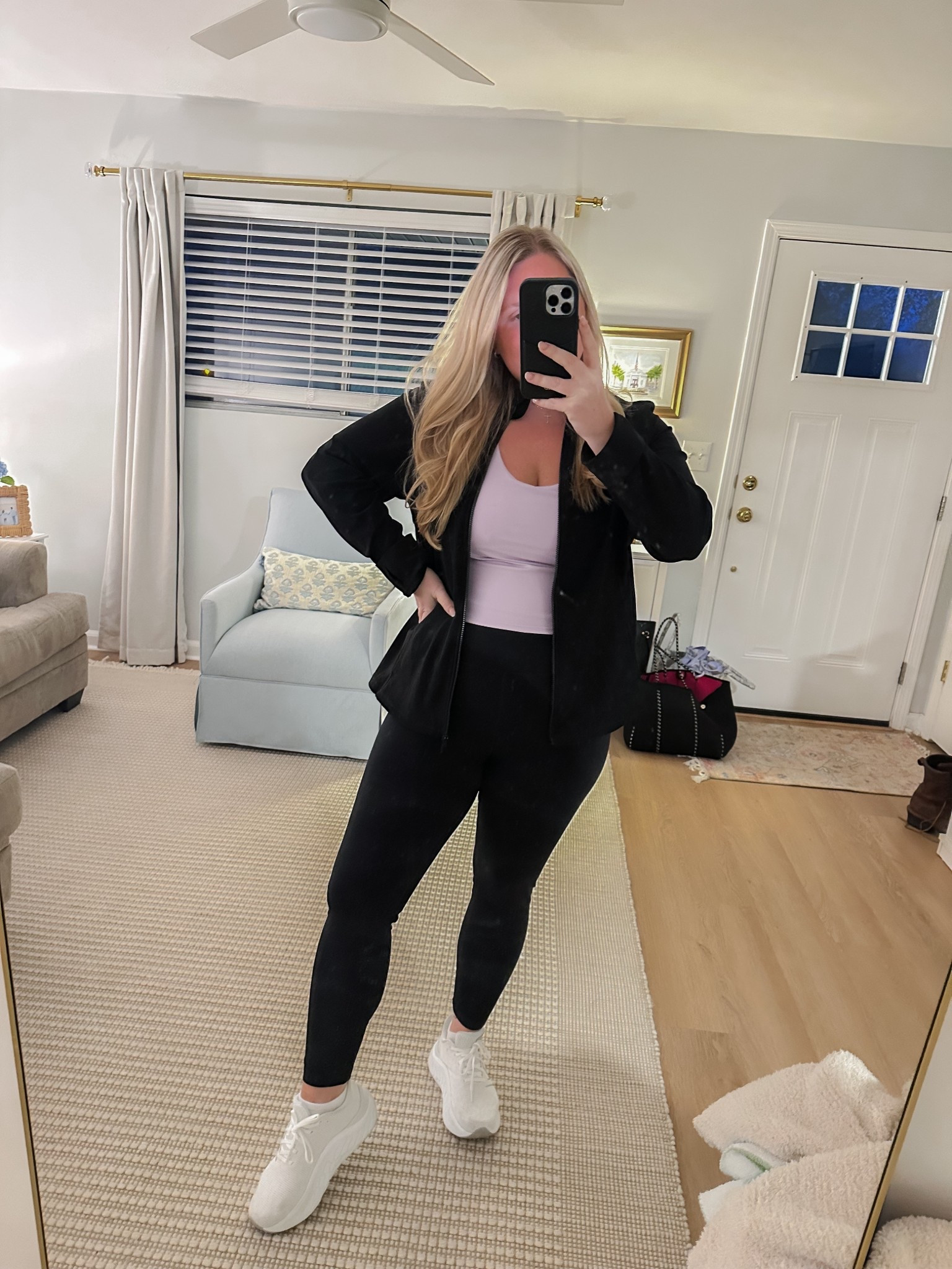 ootd! all Amazon! L in top , XL in leggings and jacket! 💜

#LTKMidsize #LTKFindsUnder50 #LTKActive