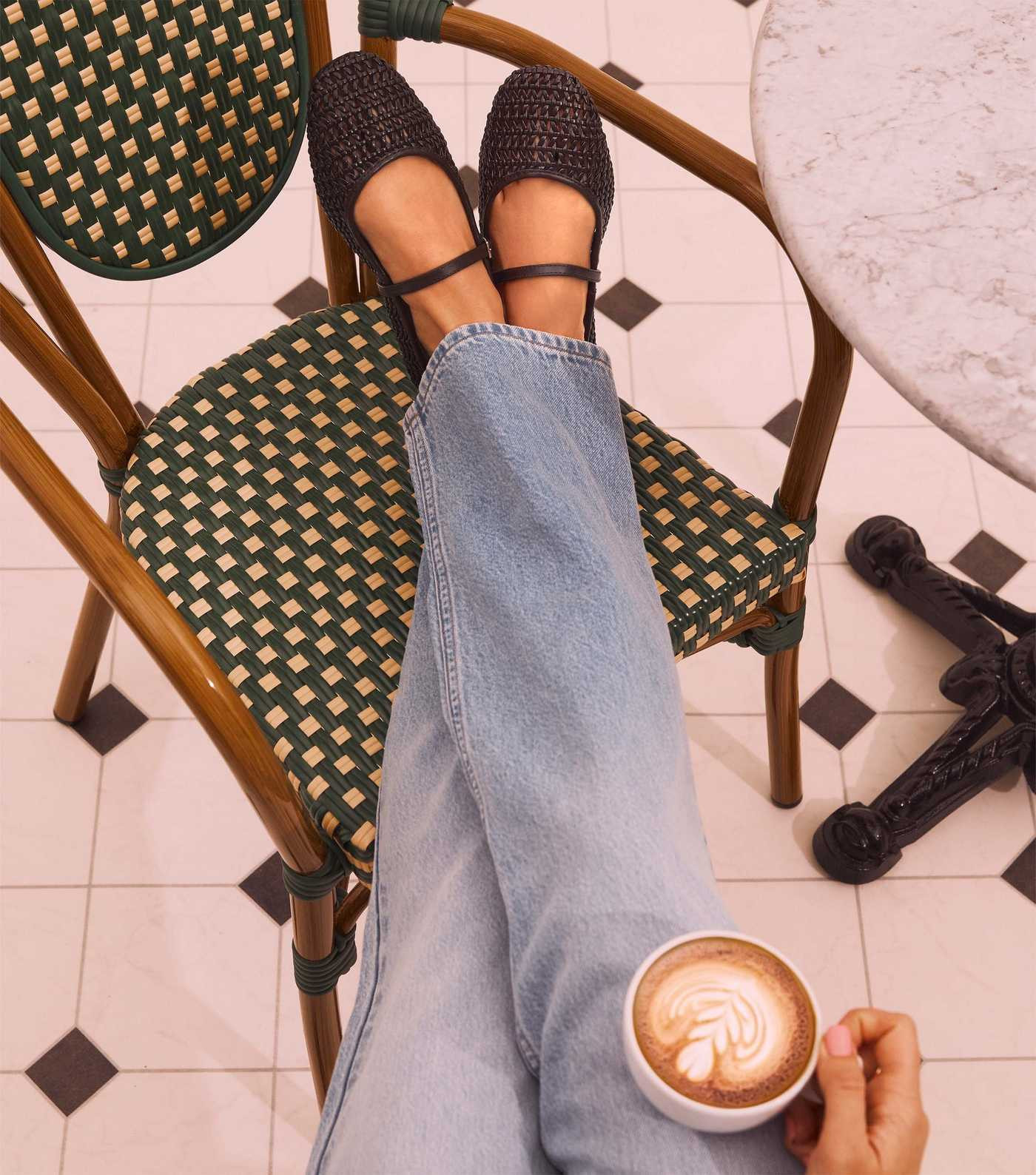 Wide Fit Chocolate Faux Leather Woven Mary Jane Pumps | New Look | New Look (UK)