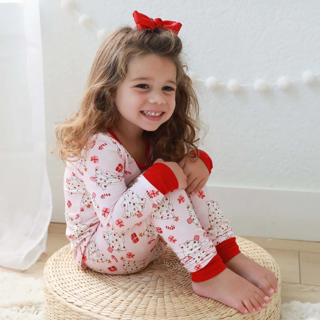 Very Merry Two Piece Pajama Set | Pink | Caden Lane