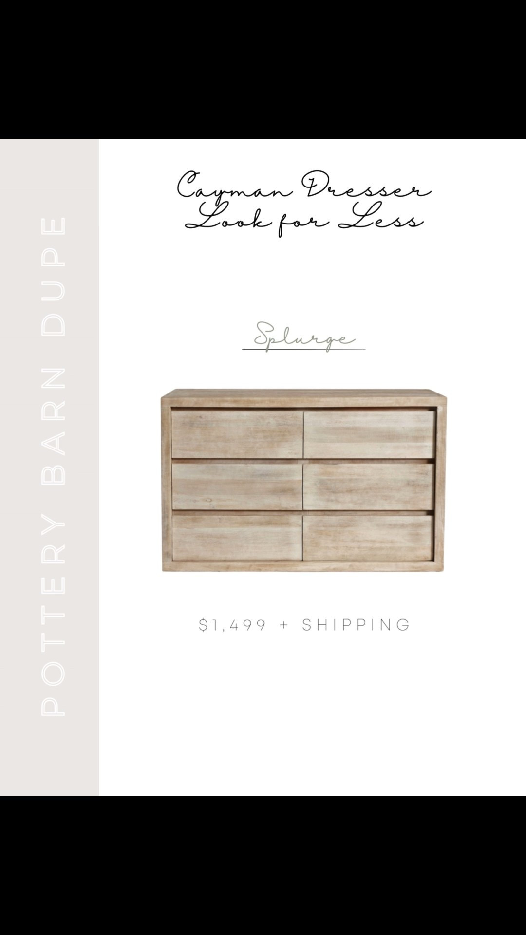 Pottery Barn Cayman 6 Drawer Dresser Dupe | Pottery Barn Cayman Dresser Biscotti Dupe | Pottery Barn Cayman Dresser Dupe | Pottery Barn Cayman Collection | Pottery Barn Inspired | Pottery Barn Look Alike | Pottery Barn Look for Less | Splurge or Save | Cayman Biscotti Collection | Transitional Bedroom Furniture | Master Bedroom Furniture | Neutral Home | Neutral Bedroom Furniture | Neutral Home Aesthetic

#LTKSaleAlert #LTKHome #LTKWatchNow