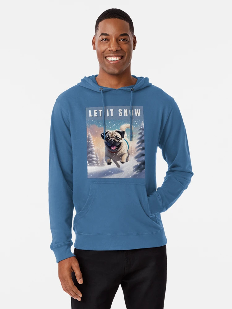 Snow Fawn Pug - Let it Snow Lightweight Hoodie | Redbubble (US)