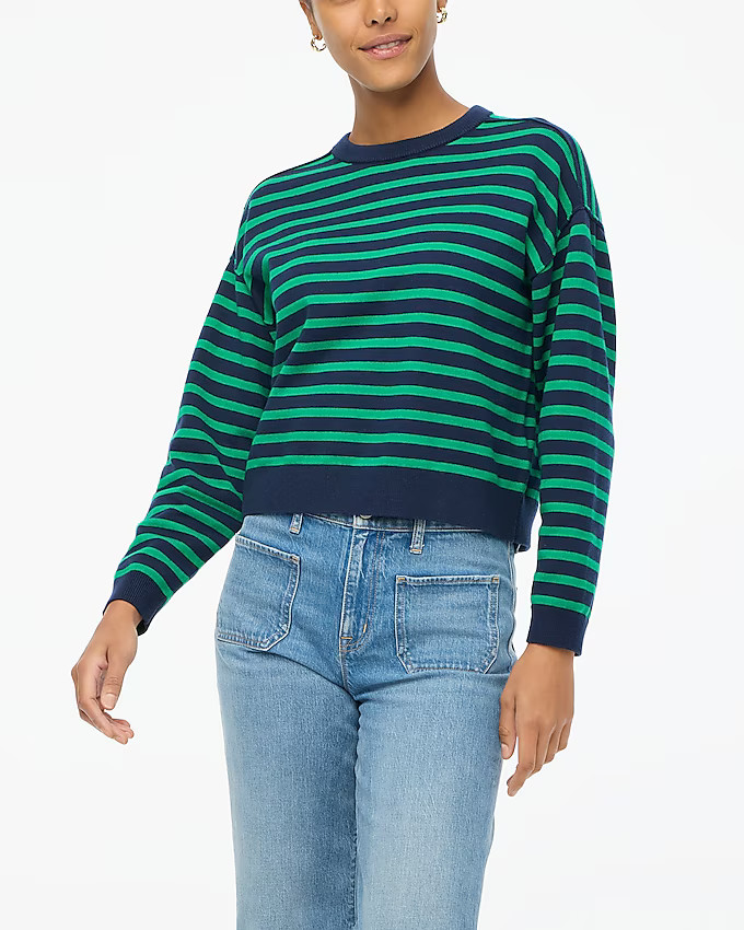 Striped drop-shoulder pullover | J.Crew Factory