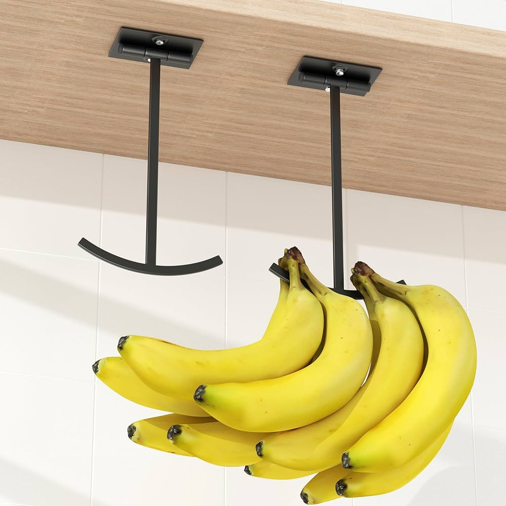 2-Pack Banana Hook Under Cabinet: Banana Holder Stand - Metal Banana Hanger Hook - Hanging Banana... | Amazon (US)