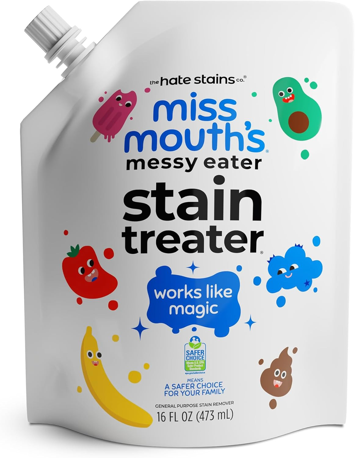 Miss Mouth's Messy Eater Refill, Laundry Stain Remover, 16 Oz Pouch | Amazon (US)