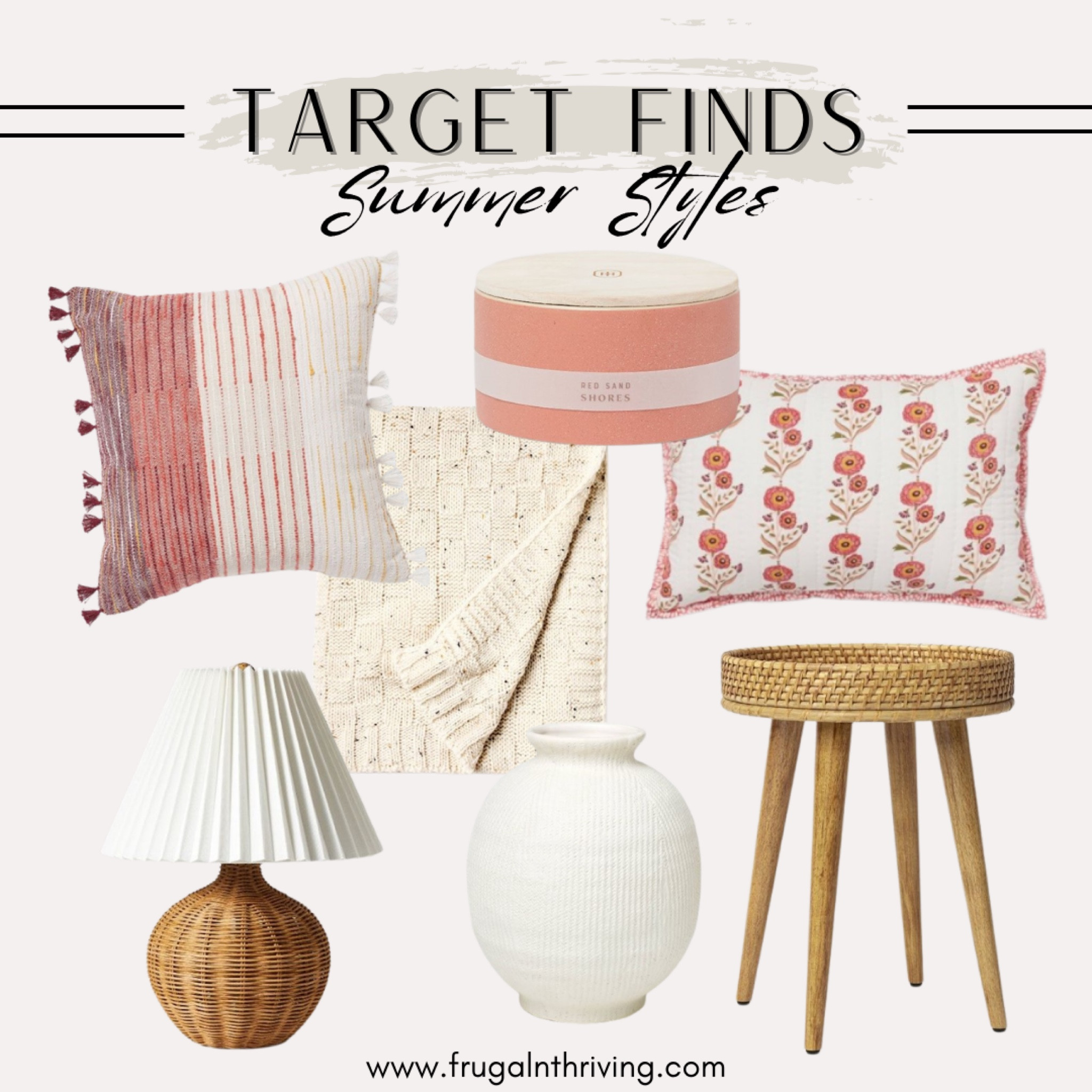 Pretty pinks mixed with florals and natural textures give a soft, feminine feel to your summer decor. Keep it light and bright with these sweet pieces.

#LTKHome