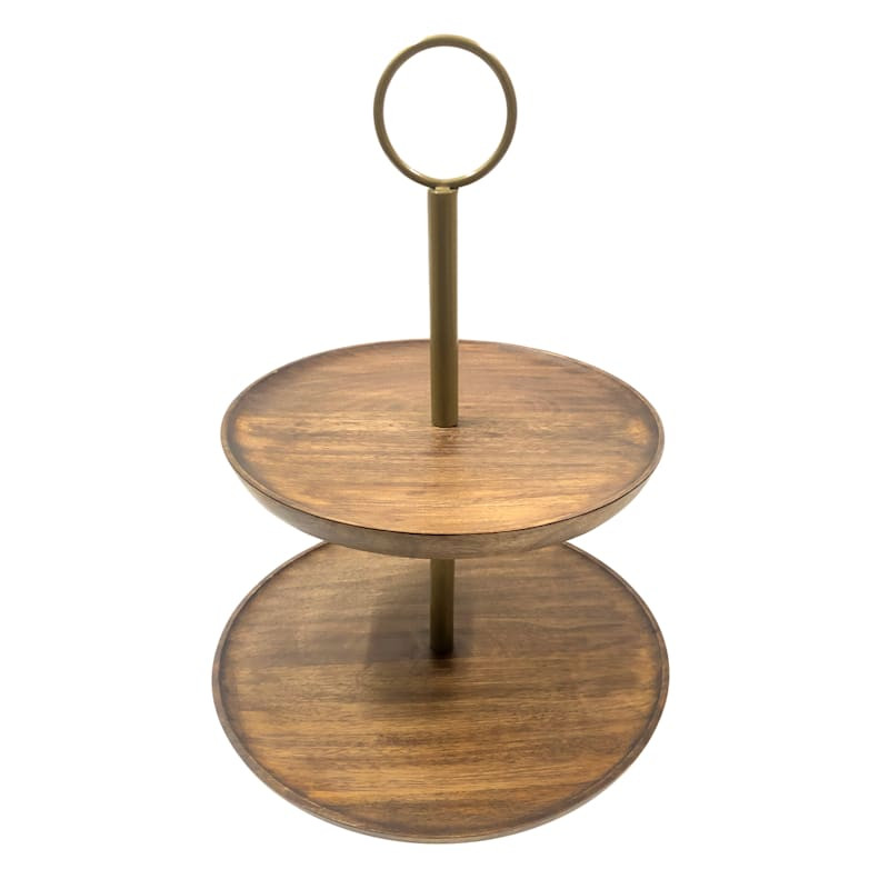 2-Tier Round Wooden Wedding Stand | At Home