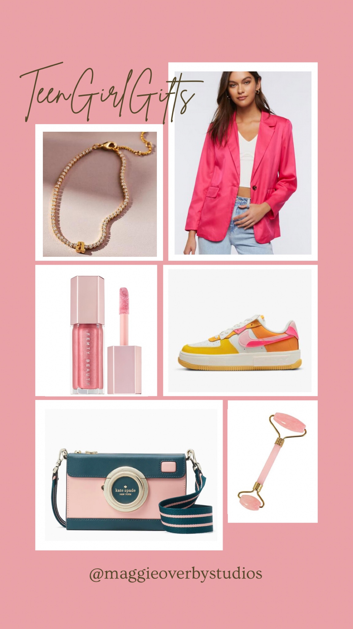 Teen girls, gift guide, pink blazer, lip gloss, camera purse, Air Force ones, pink gifts, think pink, teen gifts

#LTKitbag #LTKGiftGuide #LTKbeauty