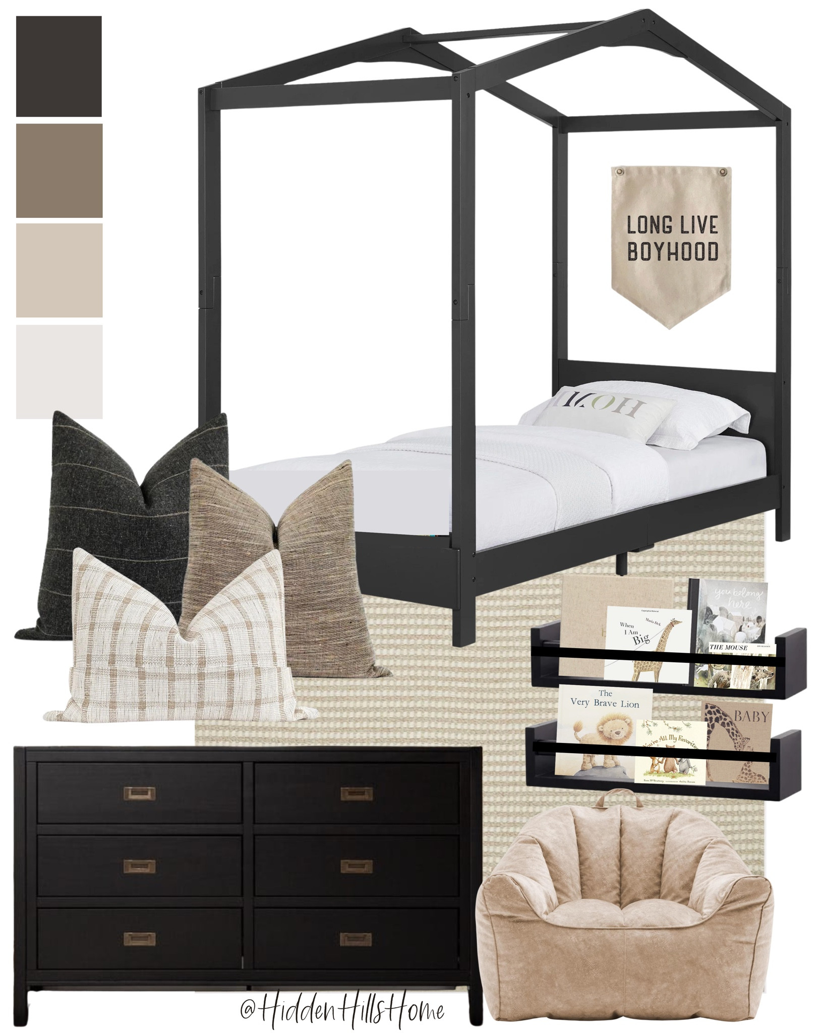 Kids bedroom, boys room, boys bedroom decor, home decor, kids room mood board, kids bedroom on sale, Black and cream kids bedroom #boysroom #kidsbedroom #homedecor 

#LTKCyberweek #LTKkids #LTKhome