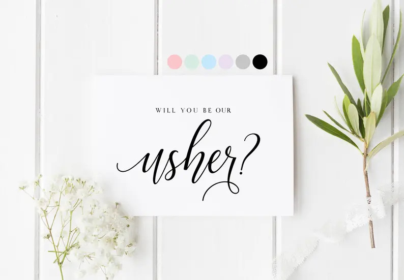 Will You Be Our Usher, Card For Usher, Usher Proposal Card, Usher Request Cards, Be Our Usher, We... | Etsy (US)