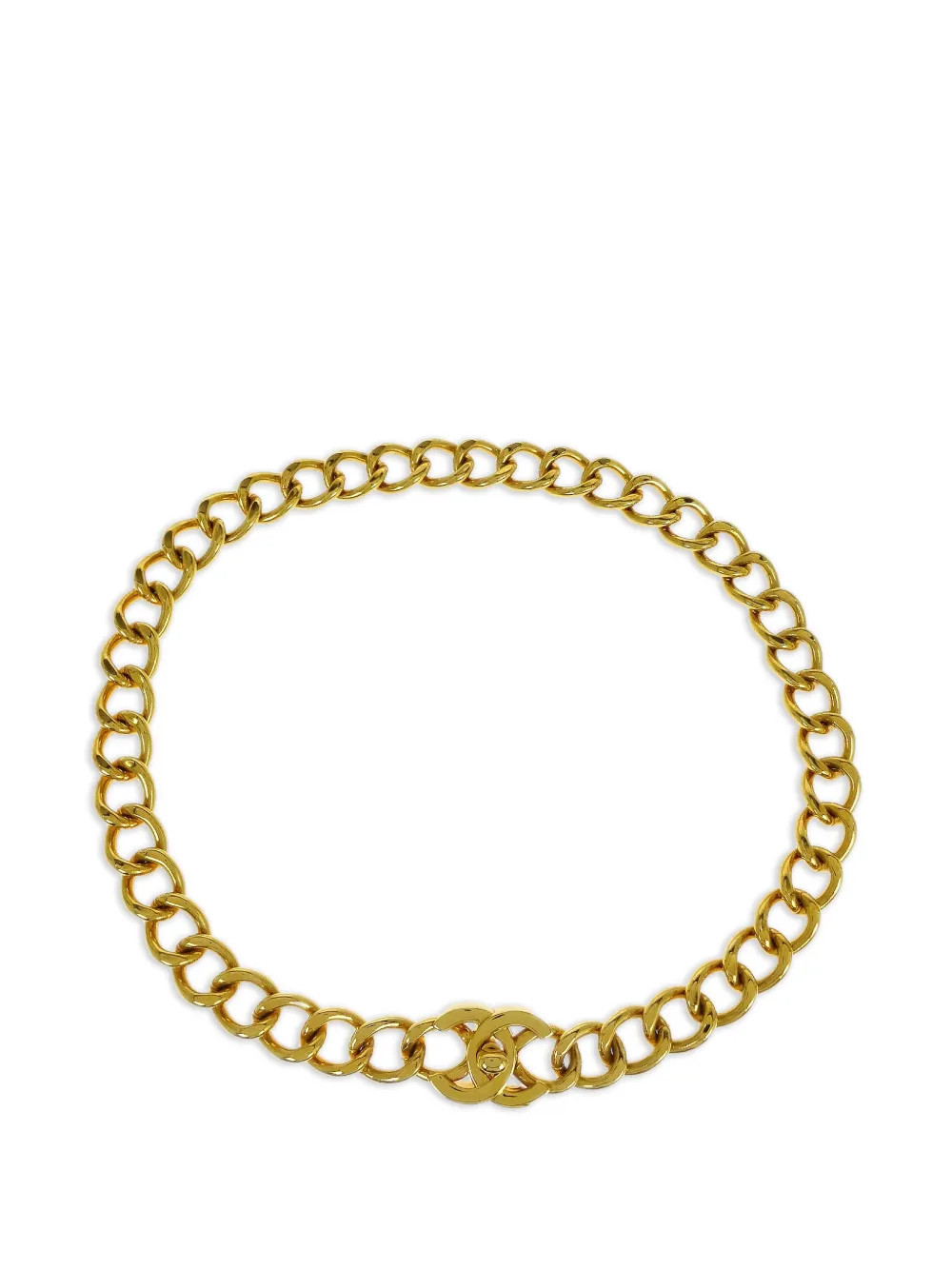 CHANEL Pre-Owned 1996 chain turn-lock belt - Gold | Farfetch Global