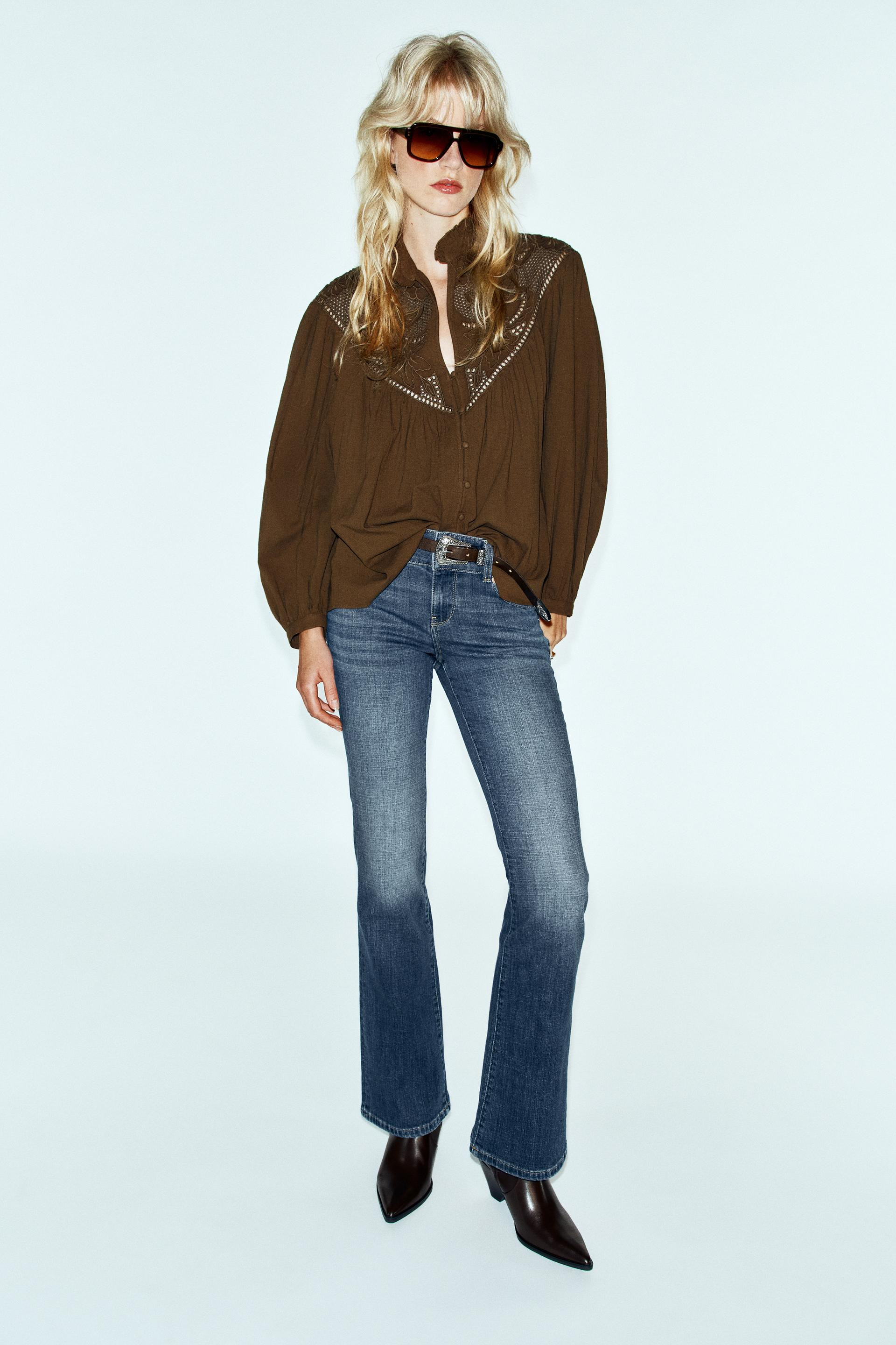 Zara - Metallic Thread Printed Beaded Blouse - Women - Multicolored - Women | Zara US