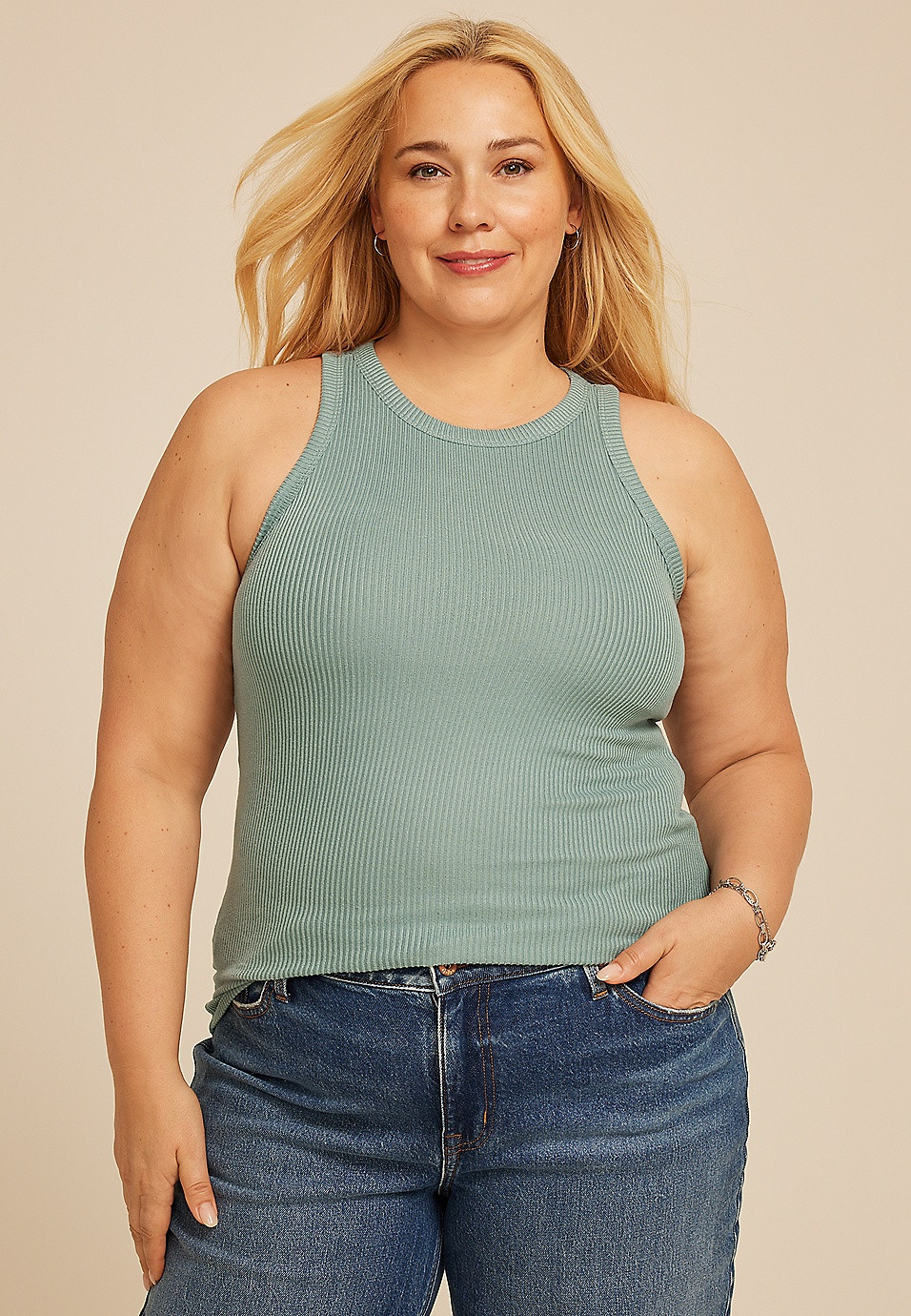 Plus Size 24/7 Cozy Highline Ribbed Tank Top | Maurices
