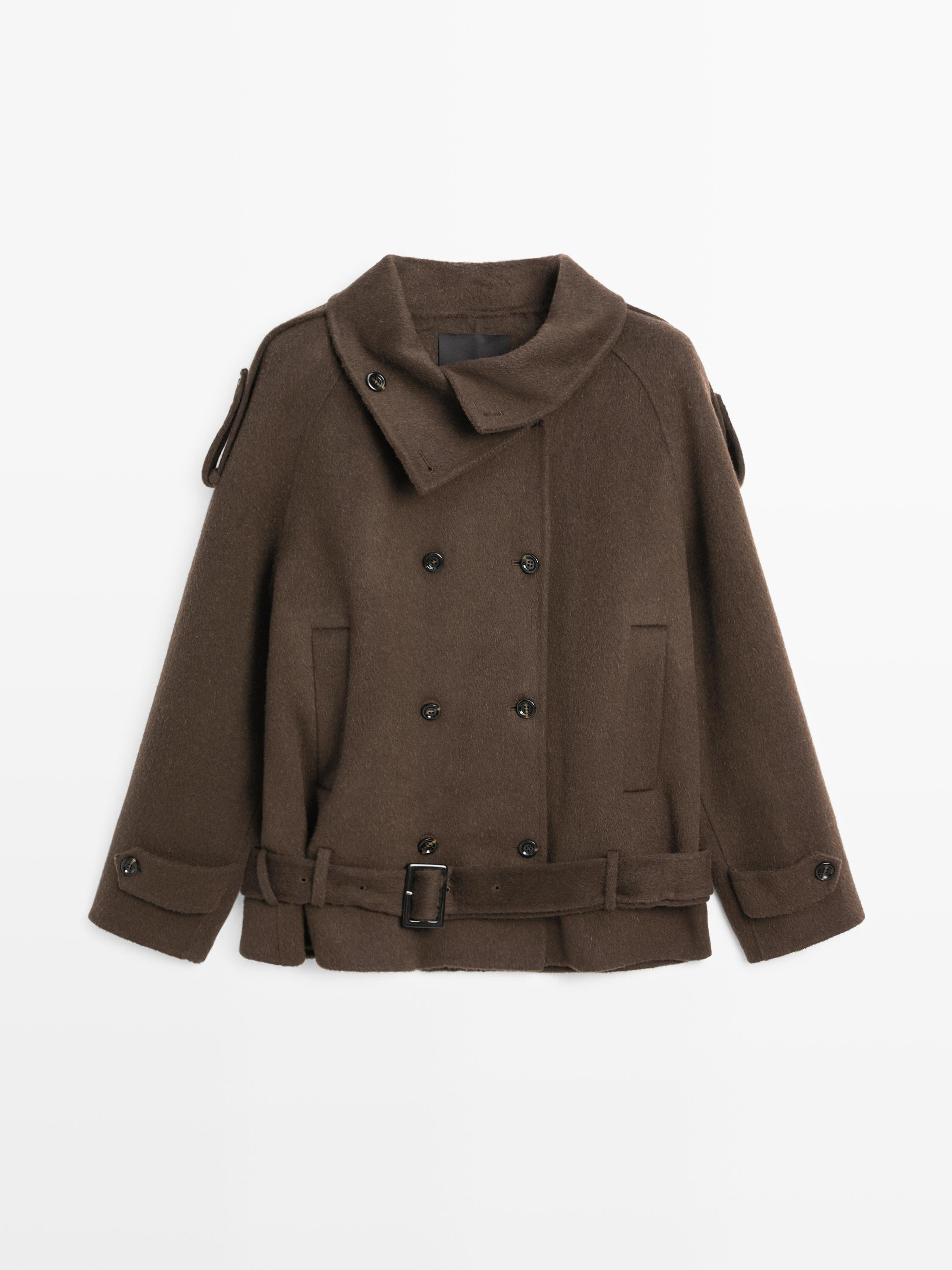 Wool blend trench coat | Massimo Dutti UK