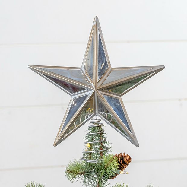 Shining Silver Star Spring Tree Topper | Antique Farm House