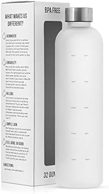 Motivational Water Bottle with Time Marker Reminder, BPA Free Frosted Tritan Plastic, Leakproof a... | Amazon (US)