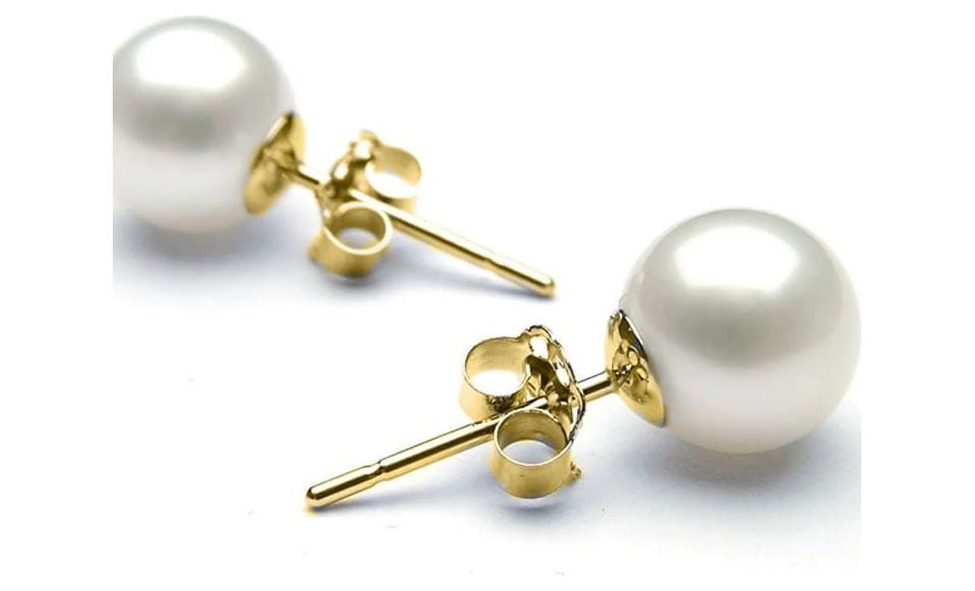 4.00 CTTW Genuine Cultured Pearl Earring in 18k Yellow Gold | Walmart (US)