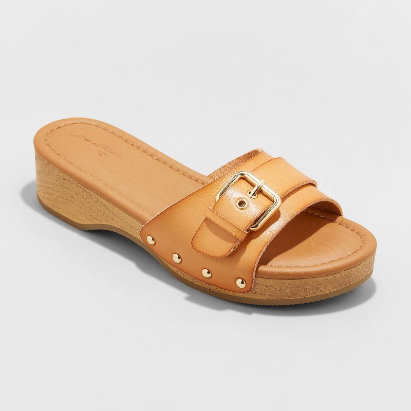 Women's Kora Faux Wood Bottom Sandals - Universal Thread™ | Target