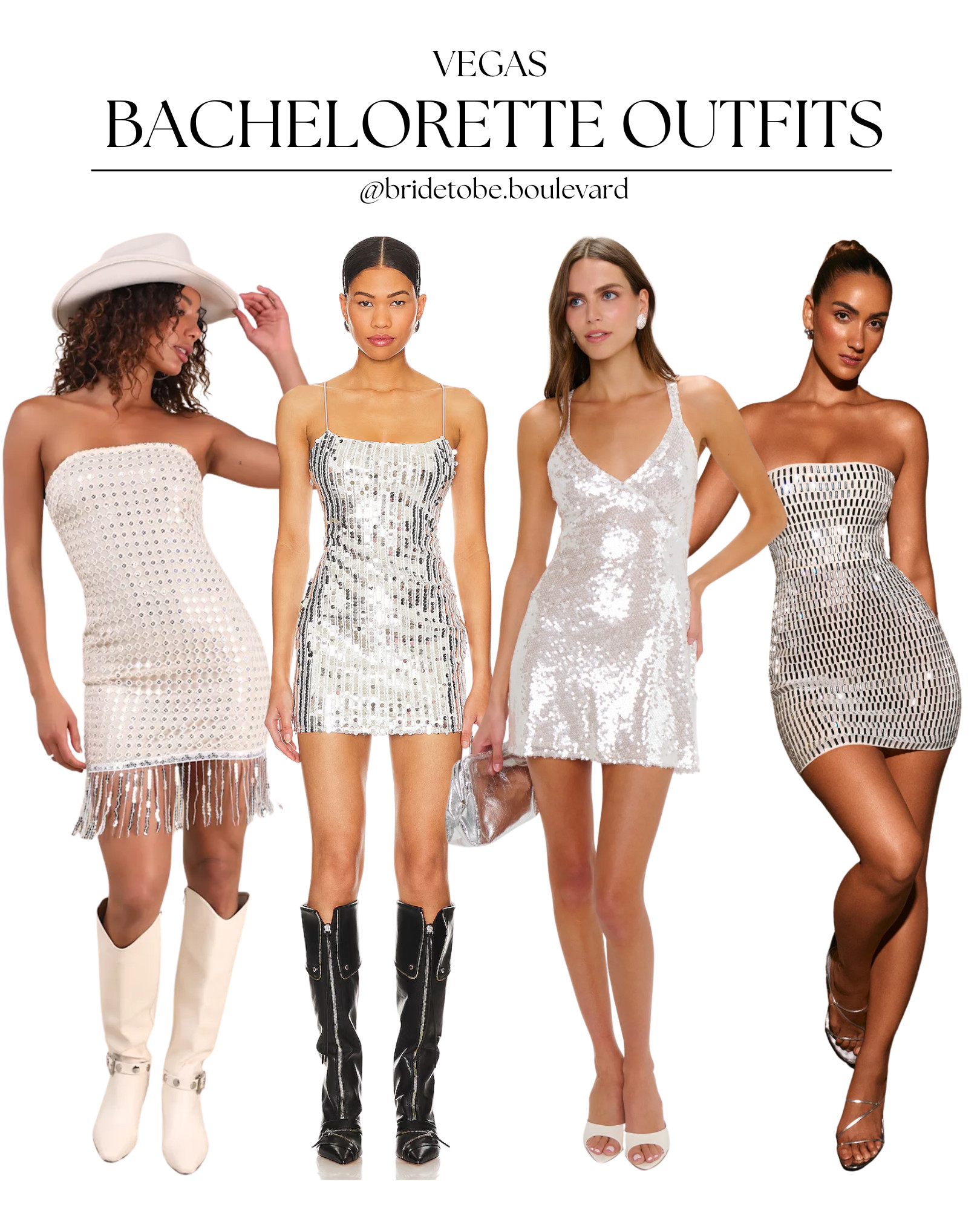 ✨ Viva Las Vegas – Bachelorette Edition ✨
Get ready to shine brighter than the Strip! These Vegas-ready bachelorette looks are giving glitz, glam, and main character energy—perfect for your big weekend out with the girls 🤍💃🏼

Featuring:
— A strapless white sequin mini with flirty fringe for dancing all night 💫
— A show-stopping silver sequin bodycon mini that screams bride’s last disco 🪩
— A soft and sparkly white glitter V-neck flowy mini for cocktails and casino selfies 🍸
— A jaw-dropping white & silver disco tile strapless mini made to turn heads ✨

Bring the sparkle. Own the night. You're the bride, after all 👑

#VegasBachelorette #LastDisco #BrideToBeBoulevard #BacheloretteOutfits #BrideStyle #BacheloretteWeekend #WhiteMiniDress #SequinMiniDress #DiscoBachelorette #LTKBride #LTKBachelorette #BacheloretteStyle #PartyDresses #BrideVibes 

 

#LTKParties #LTKWedding