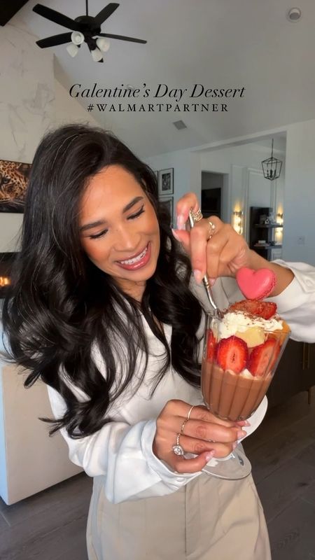 #walmartpartner I partnered with @Walmart to create this super easy and delicious no bake dessert that’s perfect for a Galentine’s Day party with your girlfriends! I absolutely love these glasses from Drew Barrymore’s Beautiful line as well as her new pink appliances! 

#LTKparties #LTKhome #LTKVideo