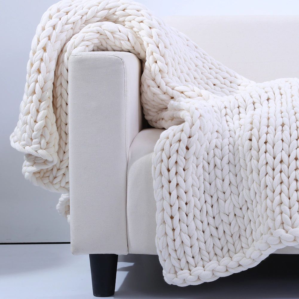 Berkshire Blanket Twice Knitted Chunky Throw in Natural (As Is Item) (Natural) | Bed Bath & Beyond