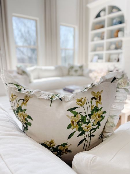 Floral pillows in family roomm

#LTKSeasonal #LTKhome