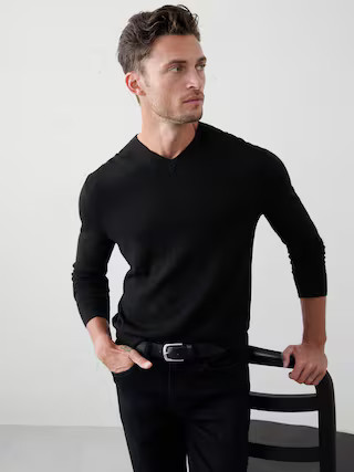 Merino Wool V-Neck Sweater | Banana Republic Factory