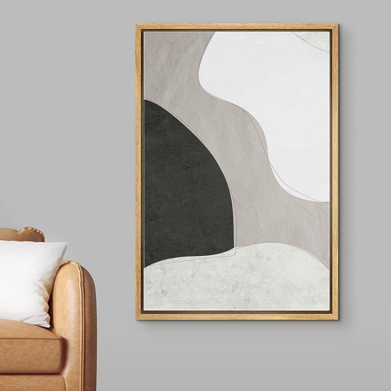 Wall26 Framed Canvas Print Wall Art Dark, Gray & White Camouflage Imprint Geometric Patterns Illu... | Walmart (US)