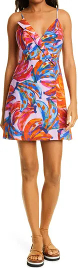 FARM Rio Colored Bananas Linen Blend Minidress | Nordstrom | Nordstrom