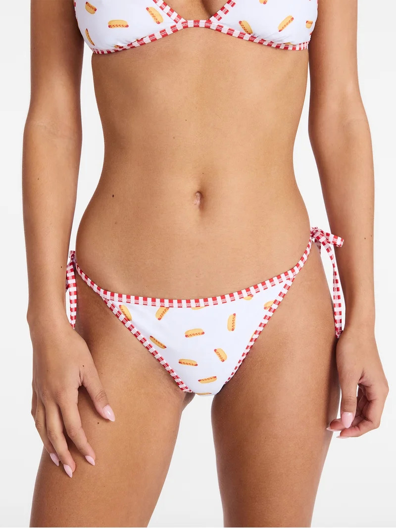 No Boundaries Summer Print Reversible Low Rise String Swim Bottoms, Women's XXS-XXL | Walmart (US)
