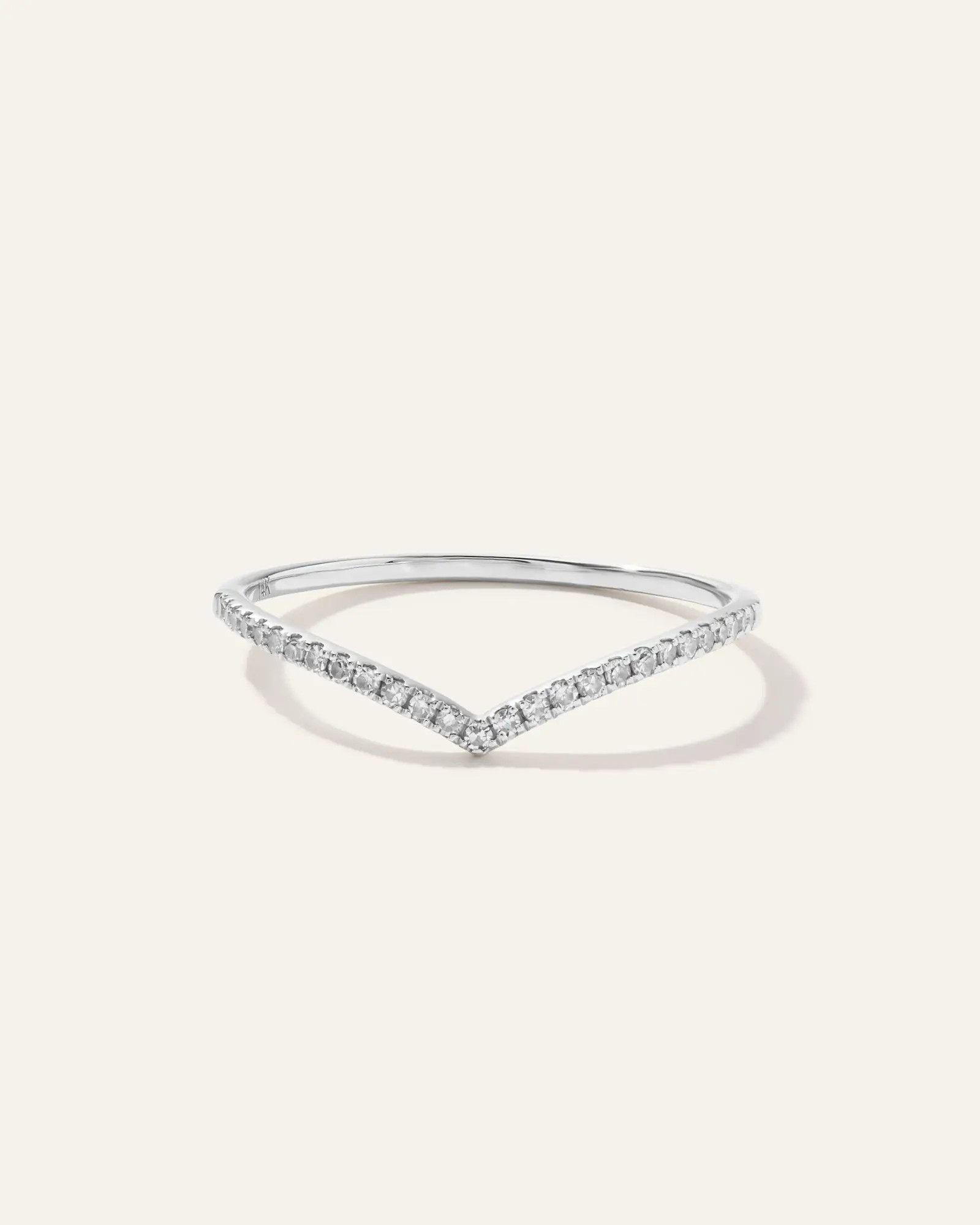 14K Gold Pave Diamond Wishbone Ring | Quince