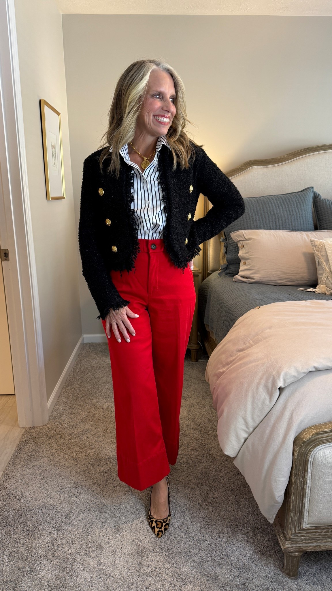 Workwear look, church look, dinner with friends. This is such a beautiful lady jacket, The pants are on sale. 

#LTKOver40 #LTKSaleAlert #LTKFindsUnder50