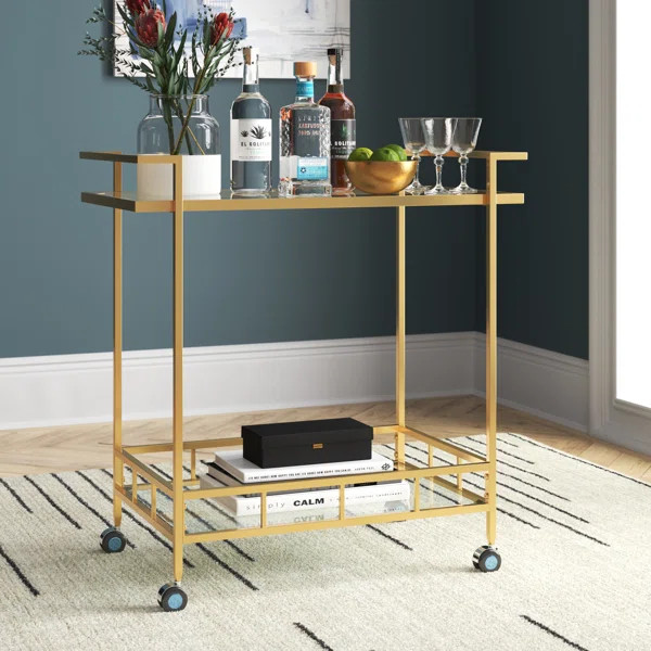 Ciara-Leigh 30.2'' Wide Bar Cart with Wine Bottle Storage | Wayfair North America