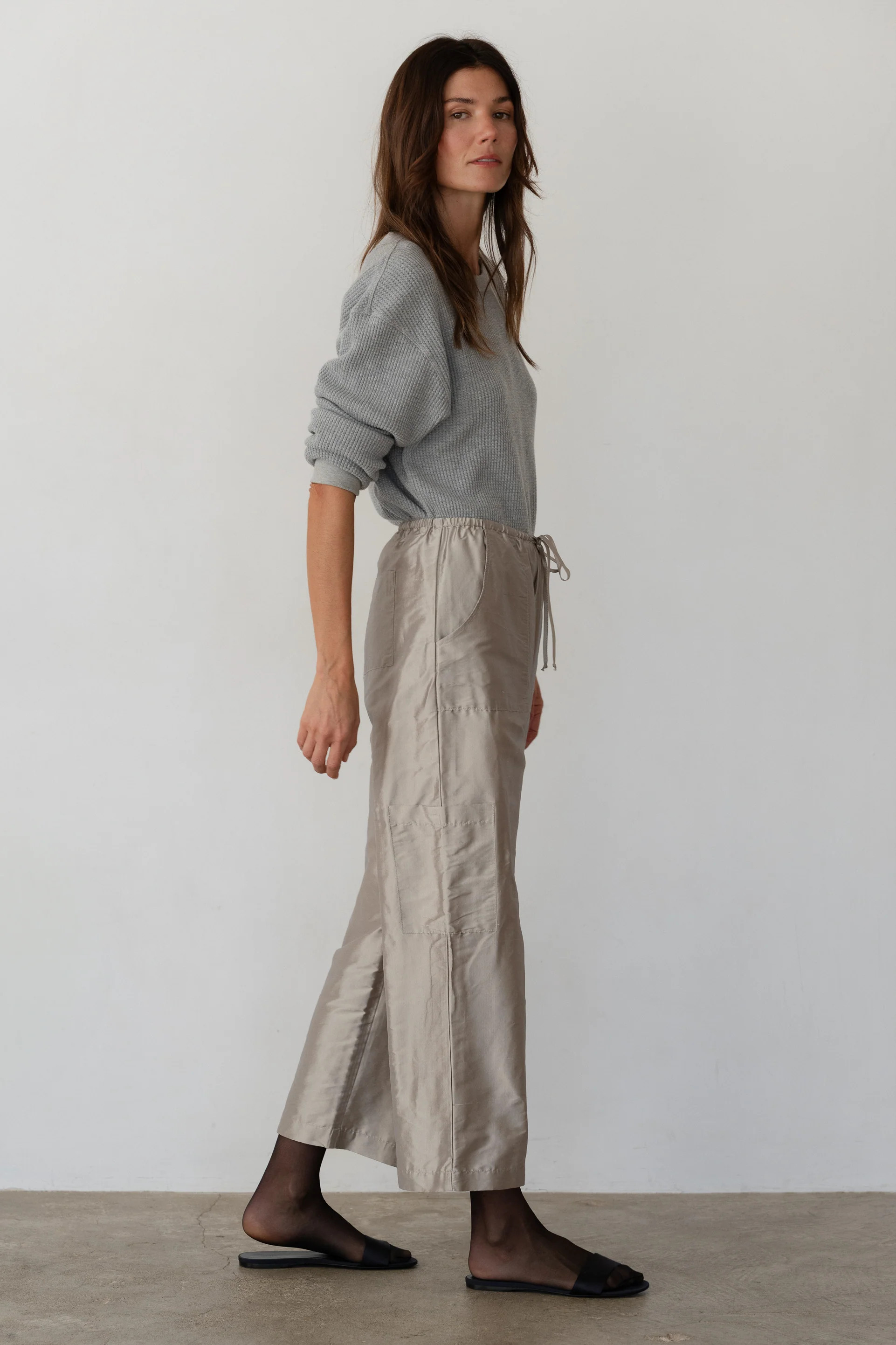 Pre-Order The Taffeta Drawstring Cargo Pant | DONNI.
