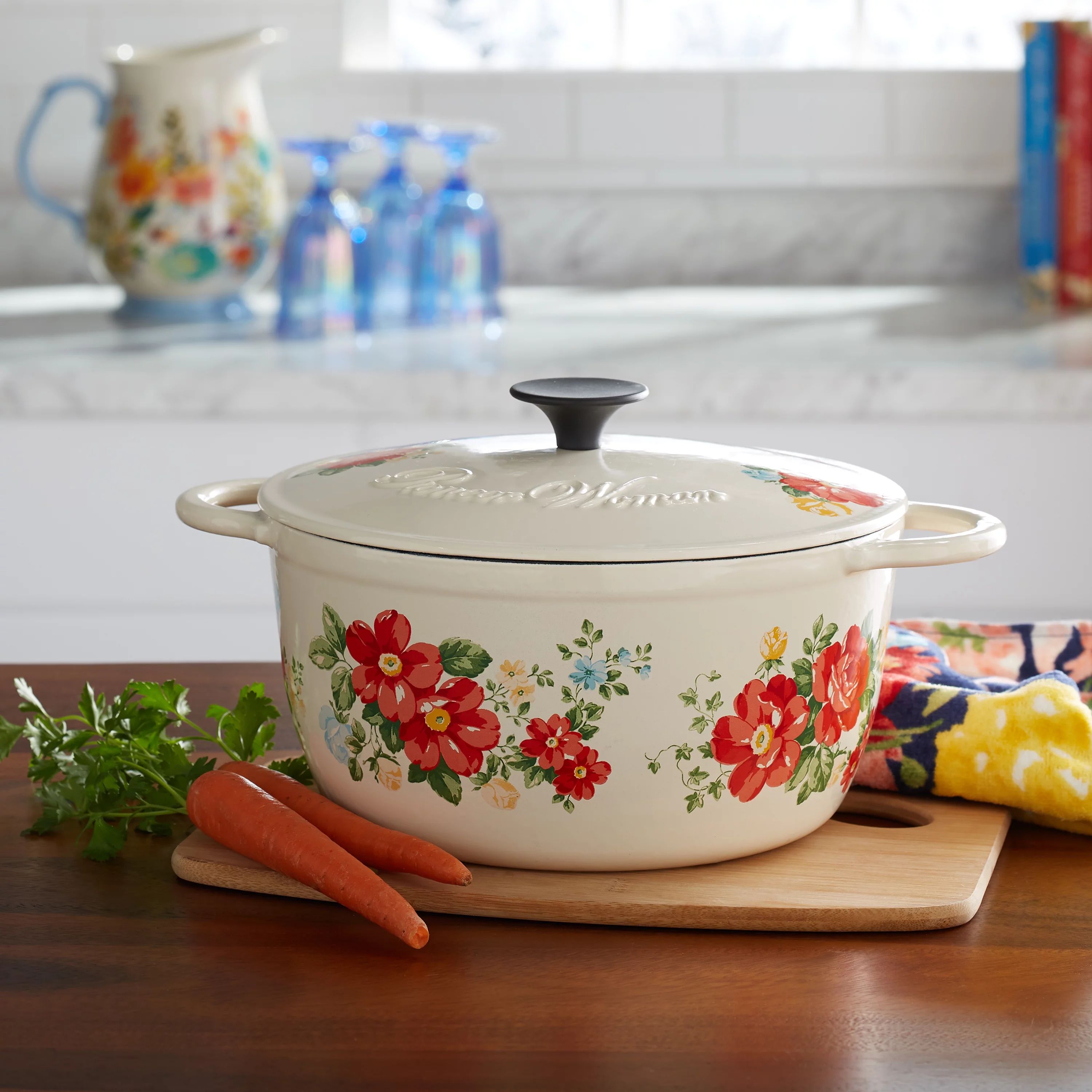 The Pioneer Woman Vintage Floral 5-Quart Dutch Oven | Walmart (US)