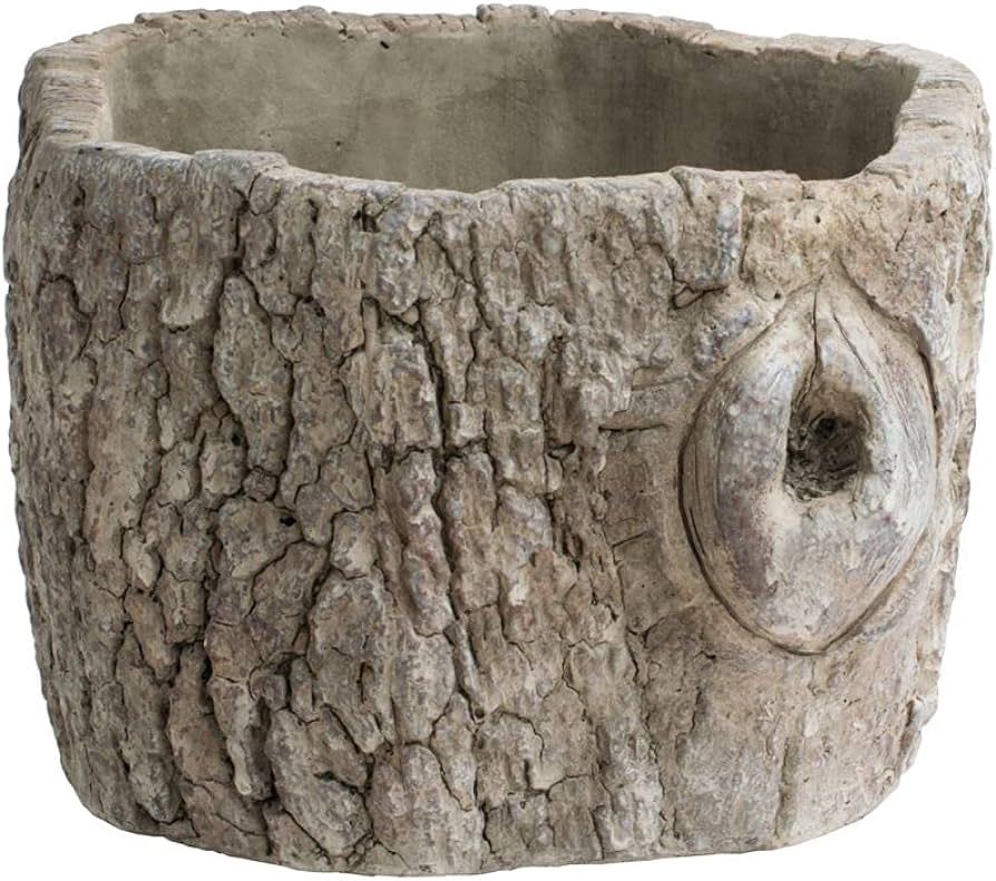 A&B Home 6" H Weathered Finish Cement Hollow Log Outdoor Planter, Natural Design, Garden Décor A... | Amazon (US)