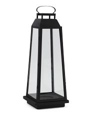 27in Led Metal Glass Lantern With Remote | Marshalls