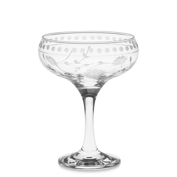 Vintage Etched Coupe Glasses | Williams-Sonoma