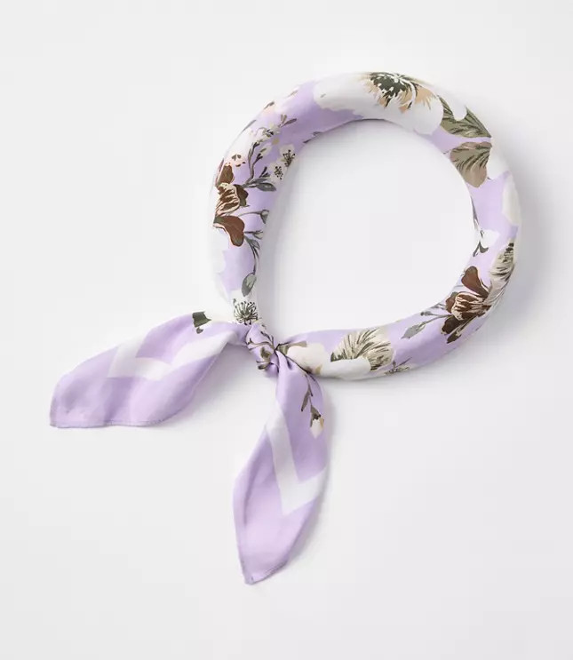 Floral Silk Square Scarf | LOFT