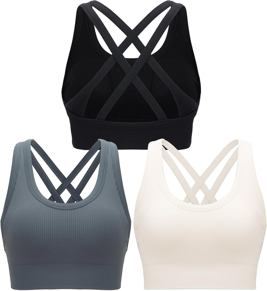 RUNNING GIRL Sports Bra for Women High Support, Criss-Cross Back Padded Strappy Sports Bras Yoga ... | Amazon (US)