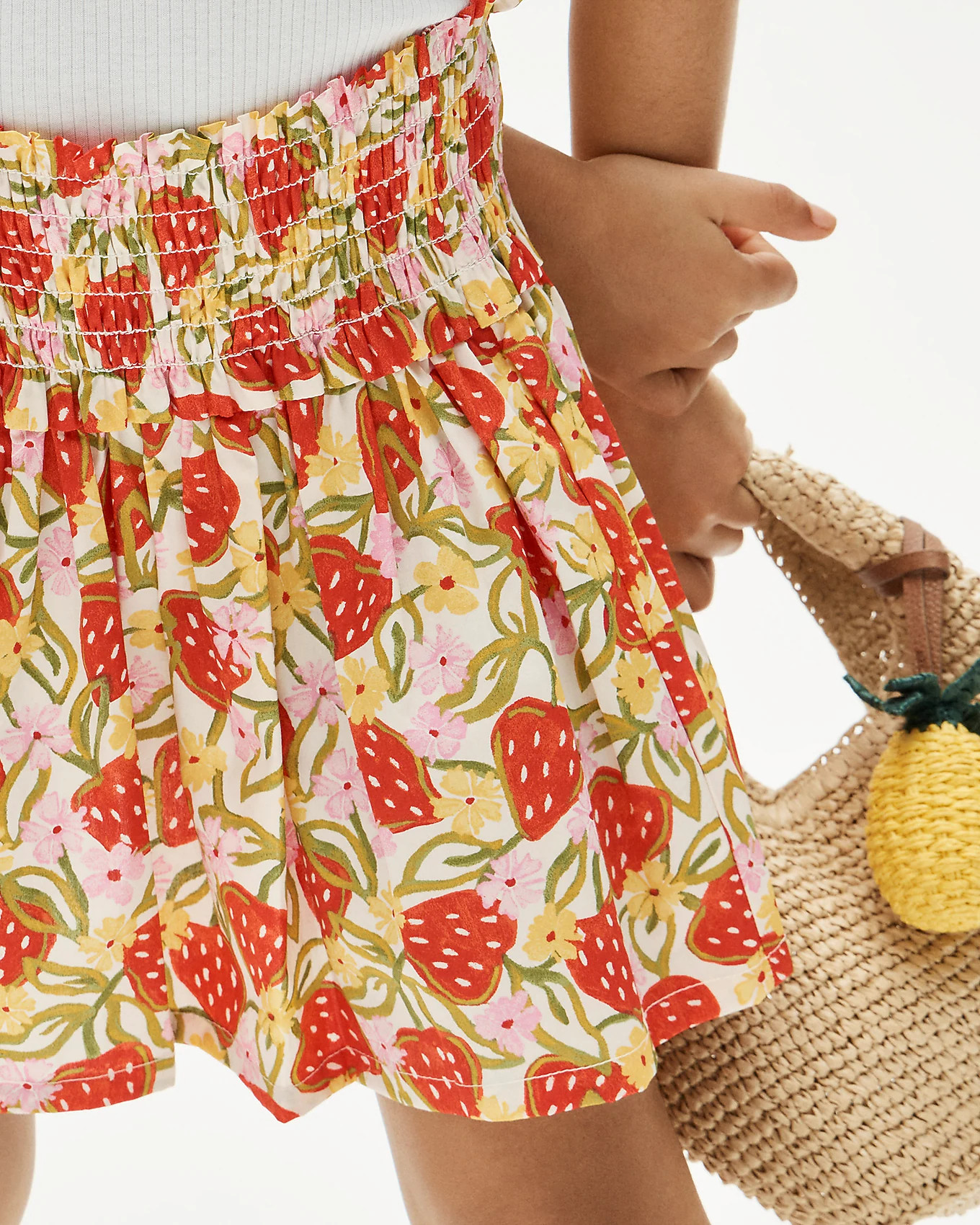 Girls' smocked-waist skirt in cotton poplin | J. Crew US