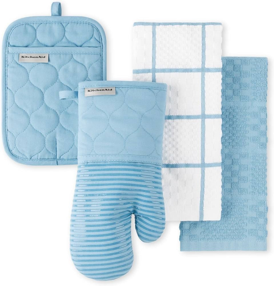KitchenAid Quilted Cotton Terry Cloth Oven Mitt, Pot Holder Heat Resistant, 16"x26", 7"x13" & 7"x... | Amazon (US)