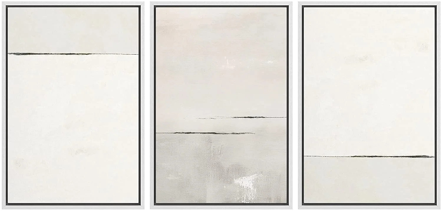 wall26 Framed Canvas Print Wall Art Set Pastel Gray Color Block Landscape Abstract Shapes Illustr... | Walmart (US)